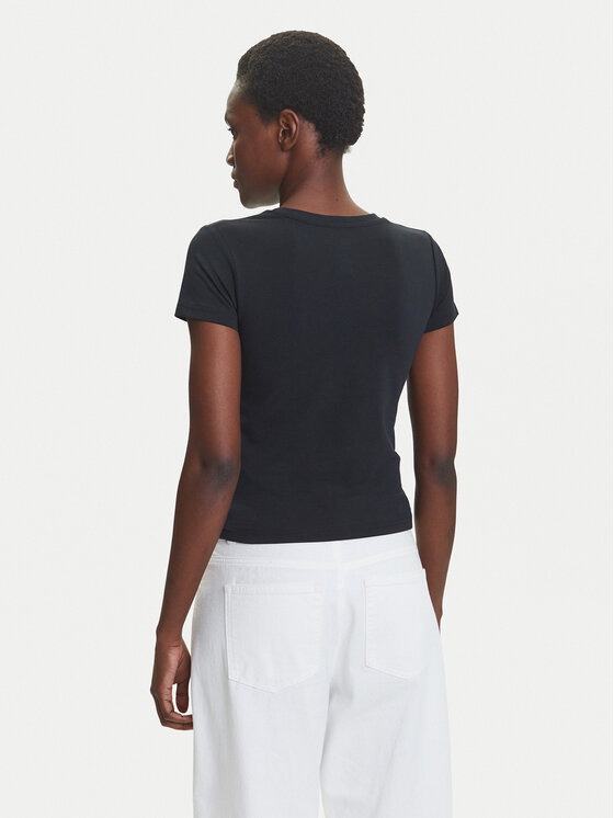 Converse Converse Тишърт 10027252-A02 Черен Slim Fit