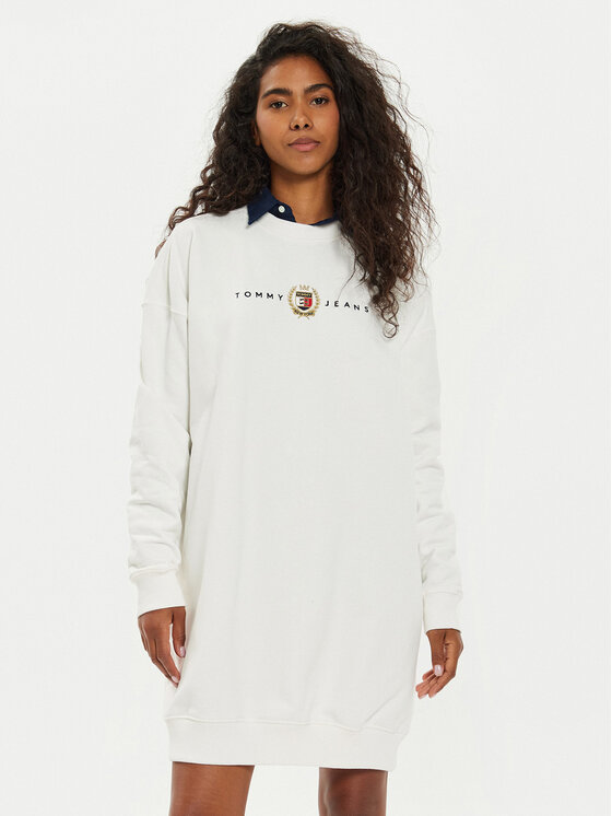 Tommy Jeans Tommy Jeans Trikotažinė suknelė DW0DW18715 Écru Relaxed Fit