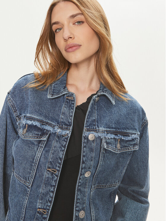 Pieces Pieces Teksajakk Alfi 17148808 Sinine Regular Fit