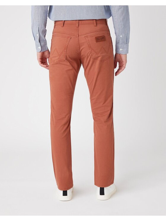 Wrangler Wrangler Spodnie materiałowe TEXAS SLIM Pomarańczowy Slim Fit