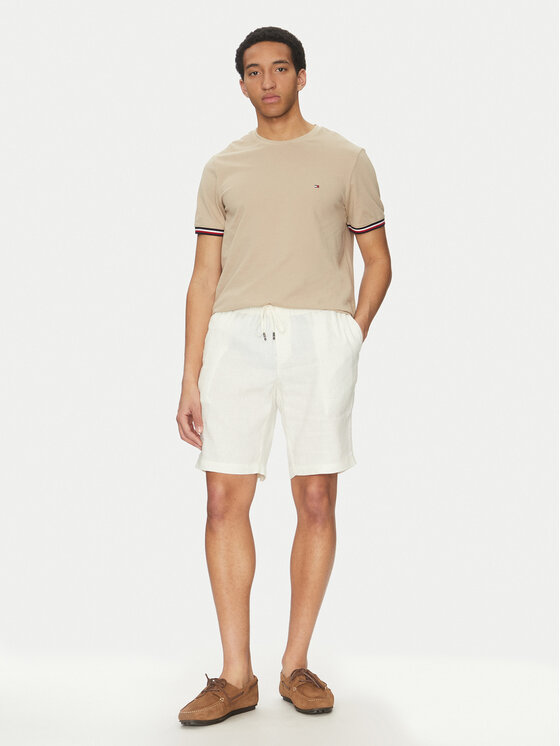 Tommy Hilfiger Tommy Hilfiger Šortky z materiálu Harlem MW0MW37804 Écru Regular Fit