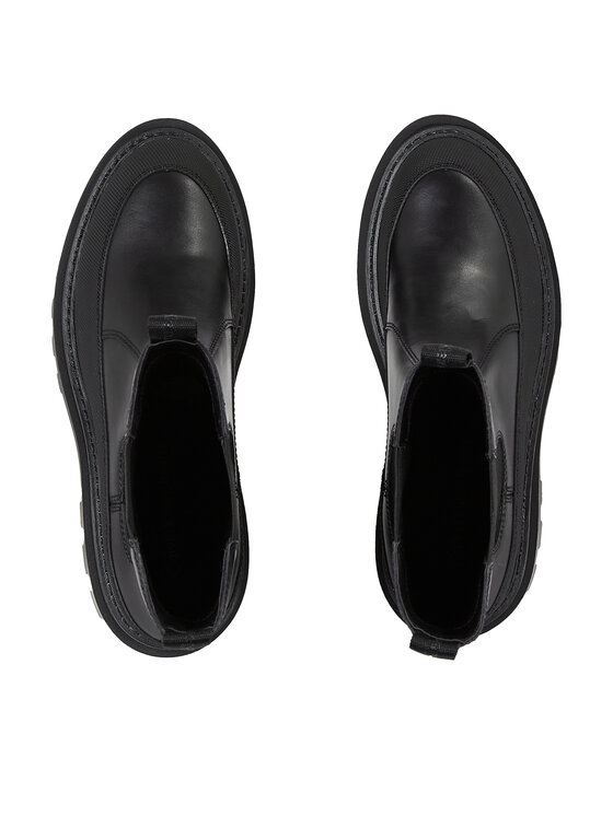 Calvin Klein Jeans Calvin Klein Jeans Členková obuv s elastickým prvkom Flatform Chelsea Boot Lth Wn YW0YW01111 Čierna