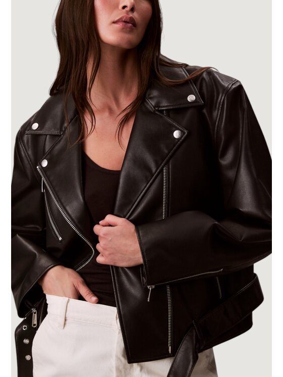 Calvin Klein Jeans Calvin Klein Jeans Giacca di pelle FAUX LEATHER MOTO JA Nero To Fit