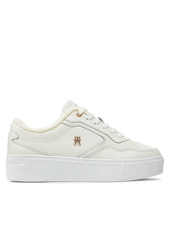 Sneakers Tommy Hilfiger Essential Platform Sneaker Fur FW0FW08349 Alb