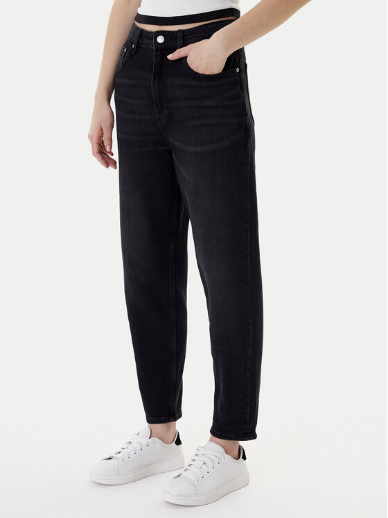 Tommy Jeans Blugi DW0DW22442 Negru Mom Fit