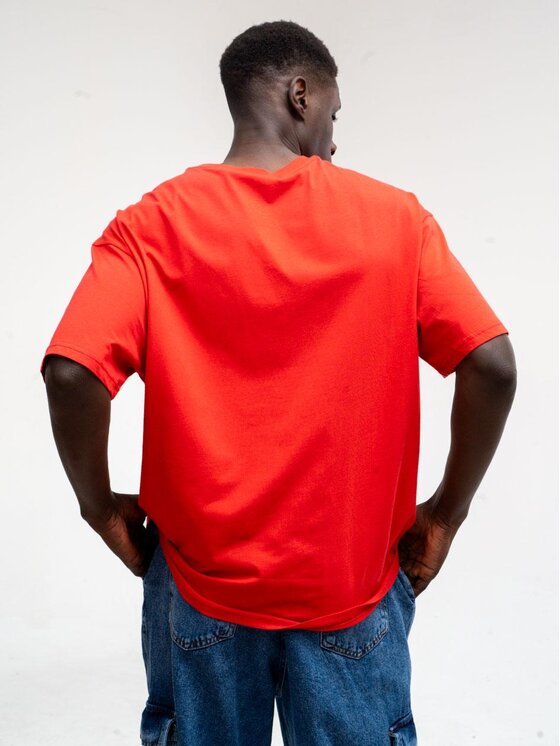 Catch Catch T-Shirt Koszulka Męska Z Krótkim Rękawem Oversize Jasna Czerwona Catch Classic Pocket S Czerwony Oversize