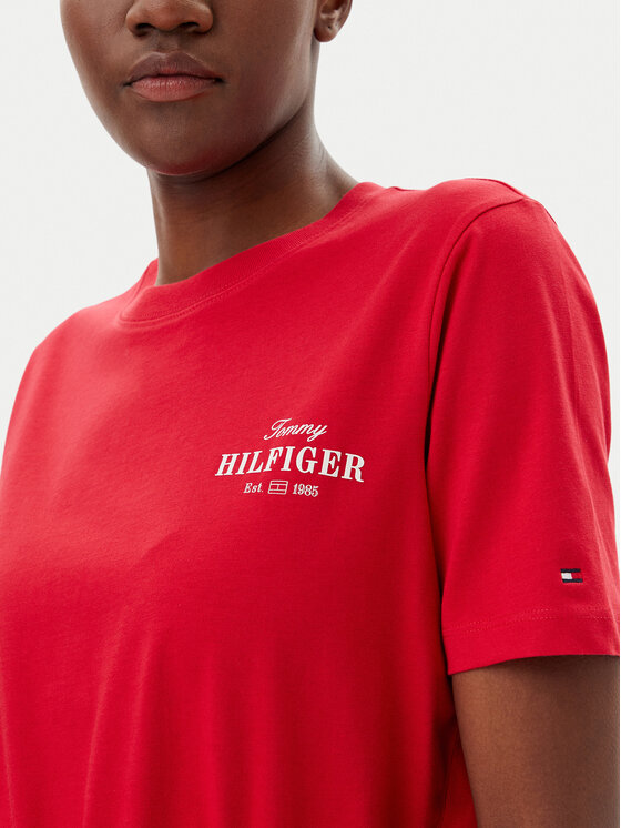 Tommy Hilfiger Tommy Hilfiger Sukienka codzienna WW0WW45529 Czerwony Regular Fit