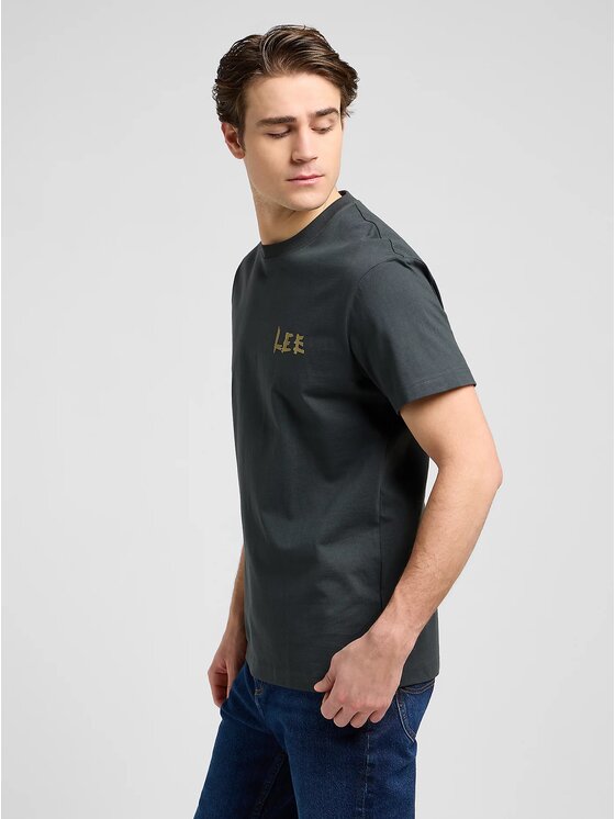 Lee Lee T-Shirt RELAXED GRAPHIC TEE Szary Regular Fit