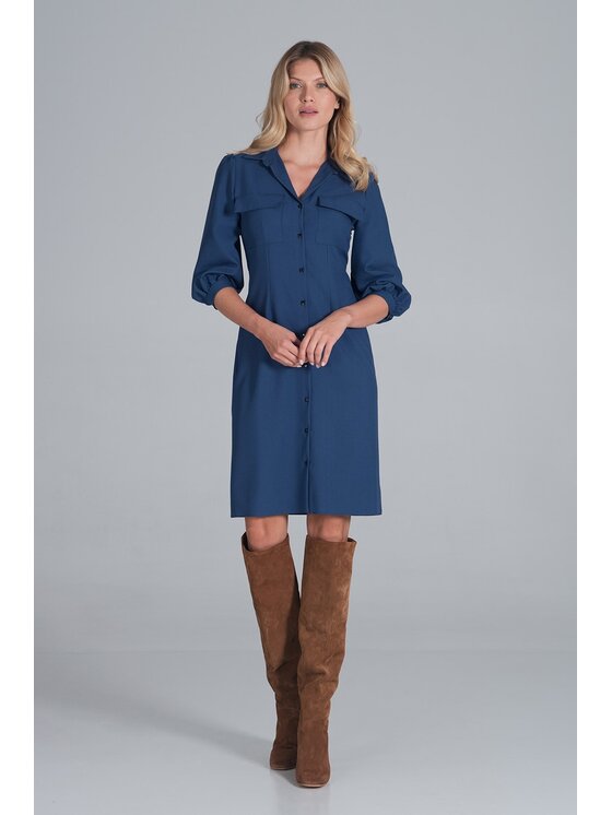 FIGL FIGL Šaty M849 Modrá Regular Fit