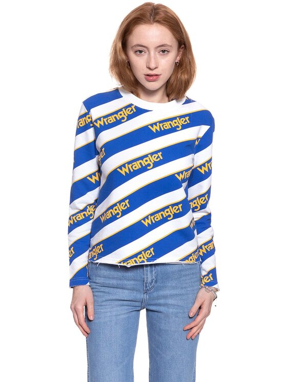 Wrangler Wrangler Bluza B&Y ALL OVER SWT Biały Regular Fit