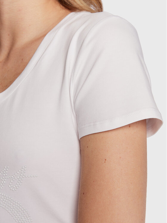 Guess Guess T-krekls Adelina W3RI14 J1314 Balts Slim Fit