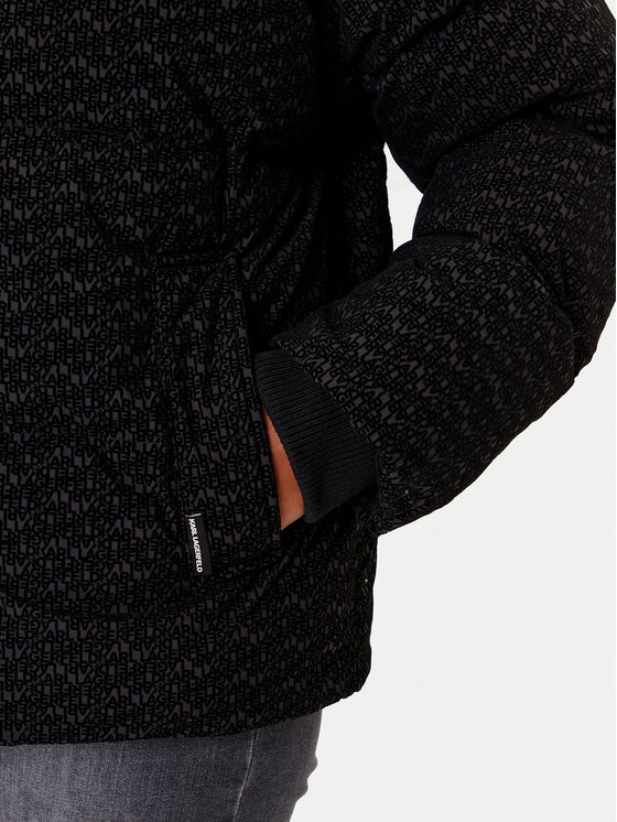 KARL LAGERFELD KARL LAGERFELD Télikabát A4W15042 Fekete Regular Fit