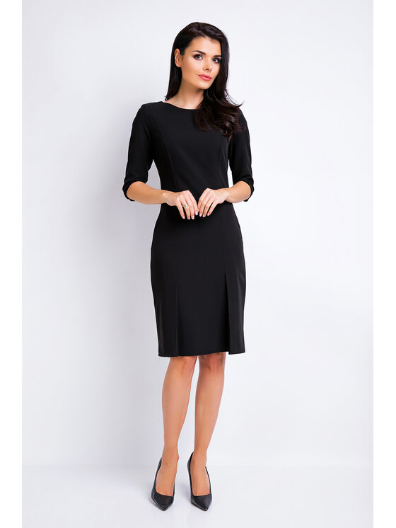 Awama Awama Sukienka codzienna A158 Czarny Basic Fit