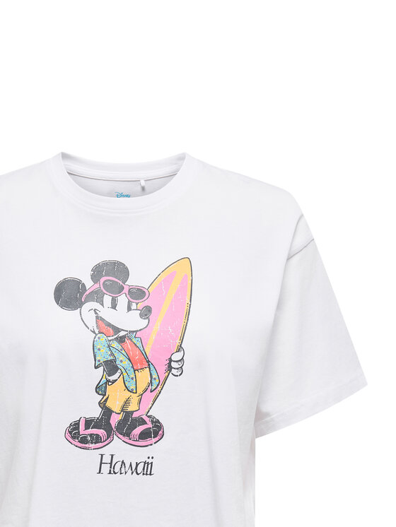 ONLY ONLY Póló Mickey Minnie 15348126 Fehér Regular Fit