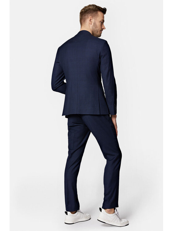 Lancerto Lancerto Garnitur Toronto GA073123000006 Granatowy Slim Fit