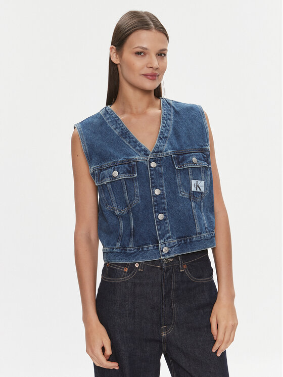 Calvin Klein Jeans Vesta J20J222471 Modrá Regular Fit