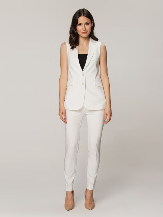 Willsoor Willsoor Kamizelka 67533 Biały Regular Fit