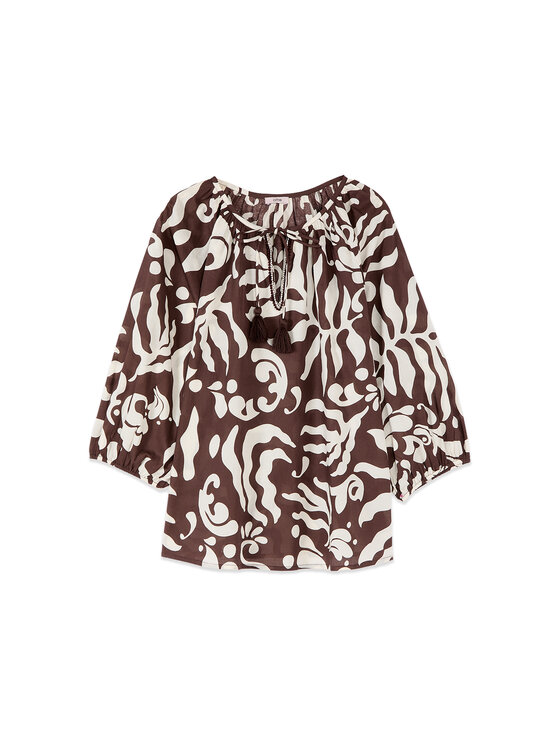 Oltre Oltre Blusa 2035J000800N0V2 Marrone Over Fit