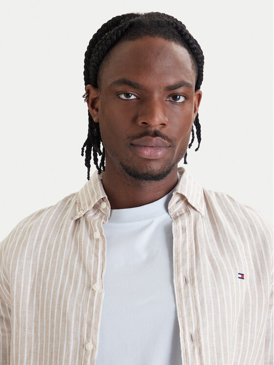 Tommy Hilfiger Tommy Hilfiger Πουκάμισο Bengal MW0MW42400 Μπεζ Regular Fit