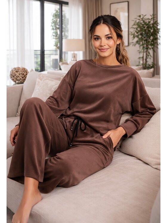 FIGL FIGL Dres M1284 Brązowy Regular Fit
