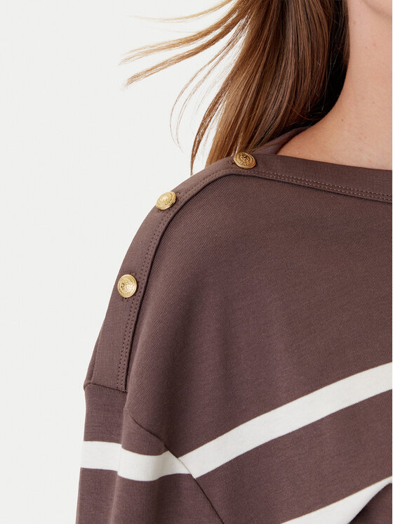 Tommy Hilfiger Tommy Hilfiger Bluza Gold Button WW0WW45760 Rjava Relaxed Fit