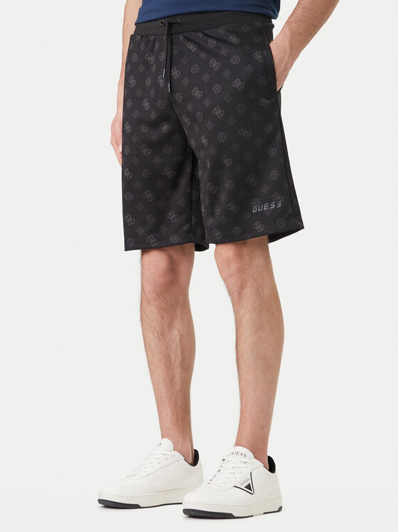Guess Pantaloni scurți sport Z6GD03 K2851 Negru Regular Fit