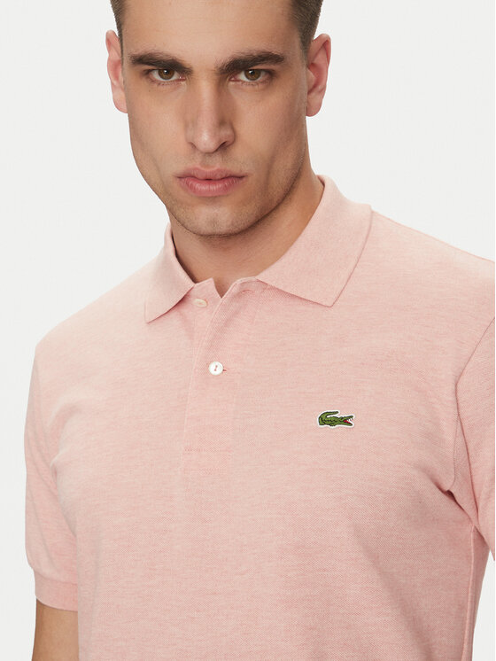 Lacoste Lacoste Тениска с яка и копчета L1264 Розов Classic Fit