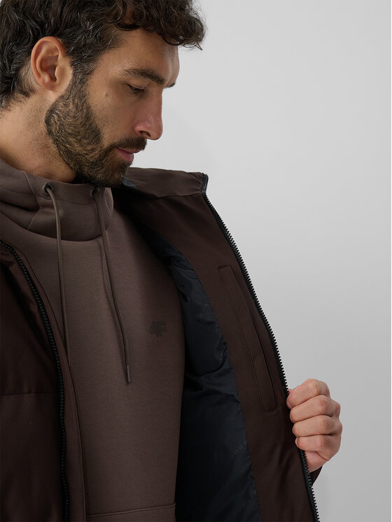 4F 4F Kurtka zimowa URBAN COMMUTER Brązowy ciemny Regular Fit