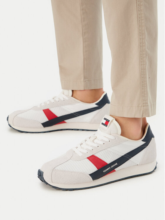 Tommy Jeans Tommy Jeans Sneakersy Retro Runner Archive Open Mesh EM0EM01715 Biały