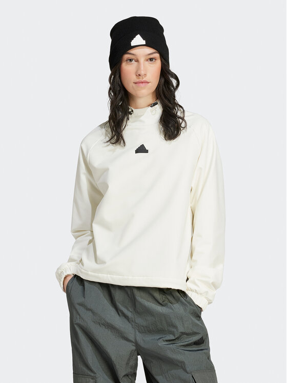adidas Mikina City Escape IS3012 Biela Loose Fit