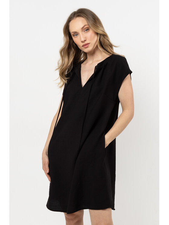 Awama Awama Sukienka letnia A731 Czarny Basic Fit