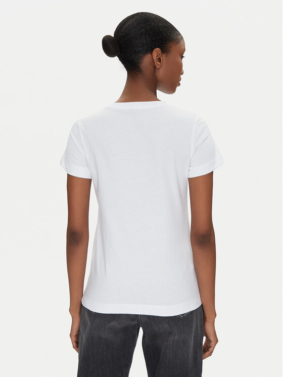 PINKO PINKO T-Shirt Bussolotto 100355 A2OD Bílá Regular Fit