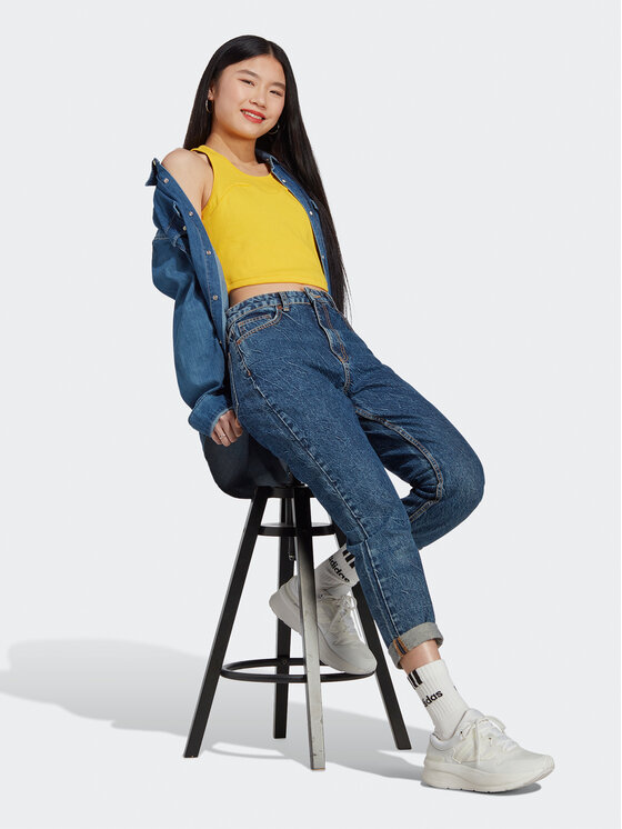 adidas adidas Top Lounge Rib Tank Top IC6506 Žuta Fitted Fit