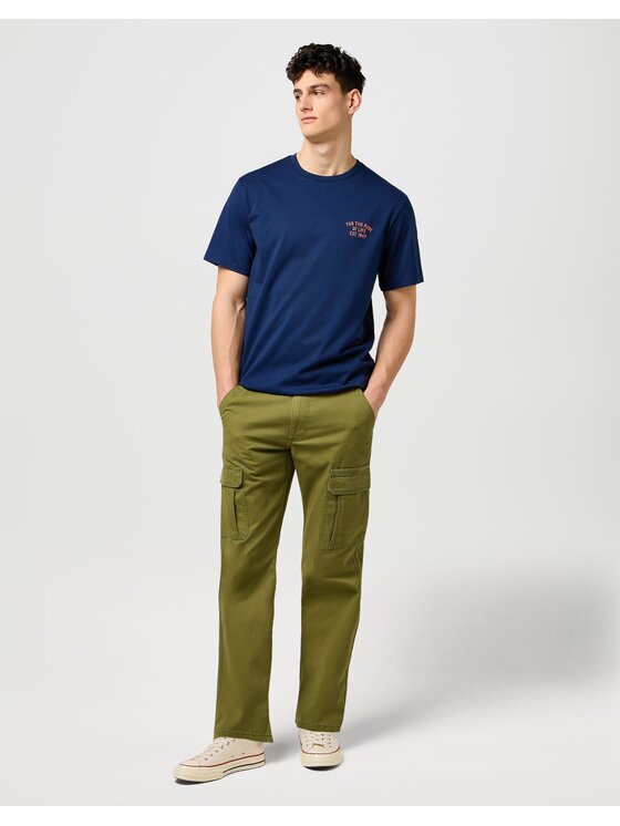 Wrangler Wrangler Spodnie materiałowe CARGO Zielony Regular Fit