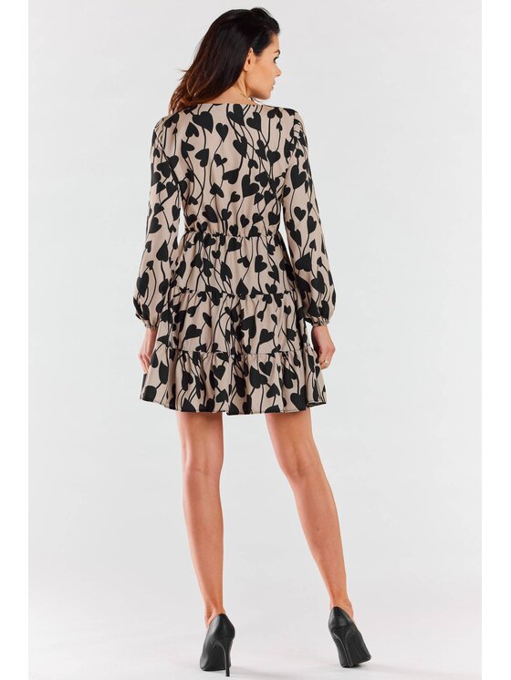 Awama Awama Vestito da giorno A470 Beige Basic Fit