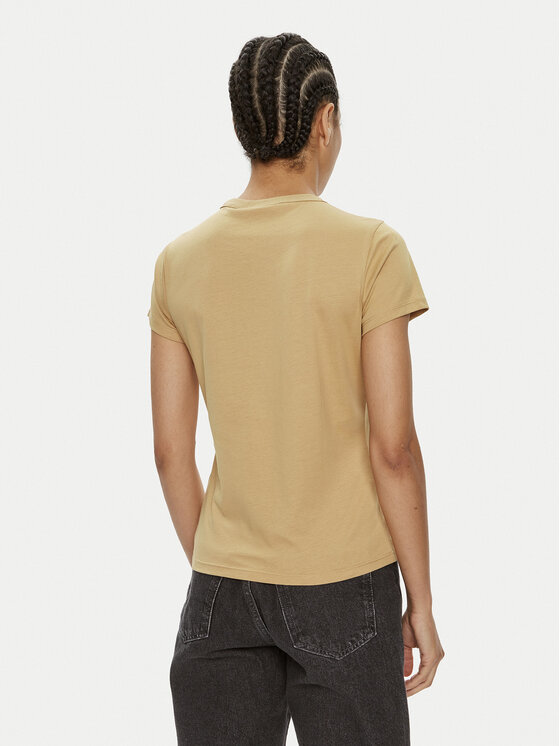 Calvin Klein Calvin Klein Tričko Nano Logo K20K207212 Béžová Slim Fit