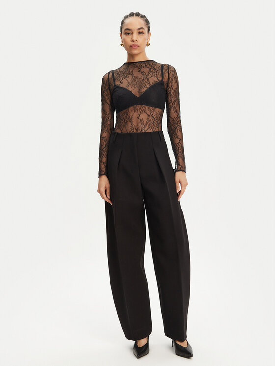 JACQUEMUS JACQUEMUS Spodnie materiałowe Le Pantalon Ovalo 24E241PA0791718 990 Czarny Regular Fit