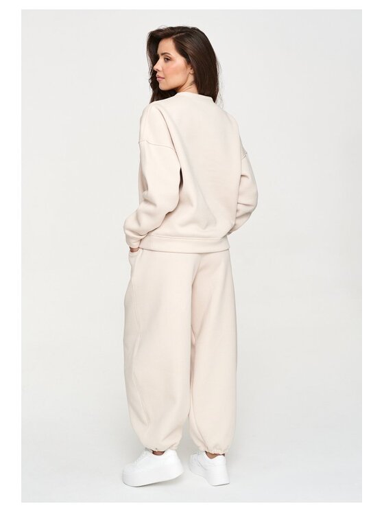 Makadamia Makadamia Dres M947 Beżowy Loose Fit