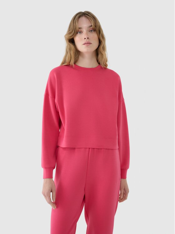 4F 4F Felpa 4FWSS25TSWSF1576-54S Rosa Regular Fit