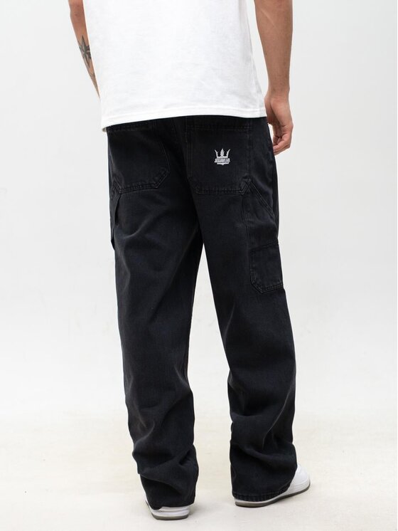 Jigga Wear Jigga Wear Jeansy Szerokie luźne za duże bagy 128284 Czarny Baggy Fit