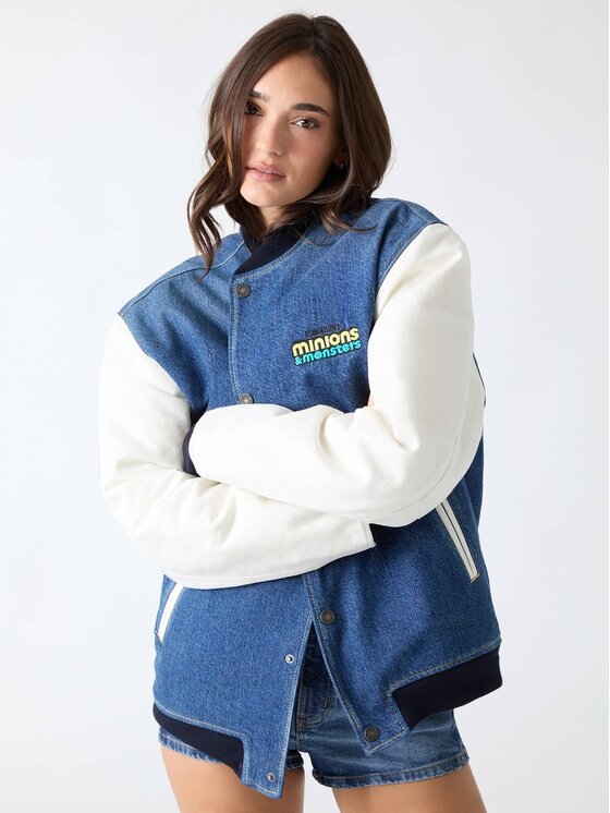 Guess Jeans Guess Jeans Bomber jakna 183630 Modra Classic Fit