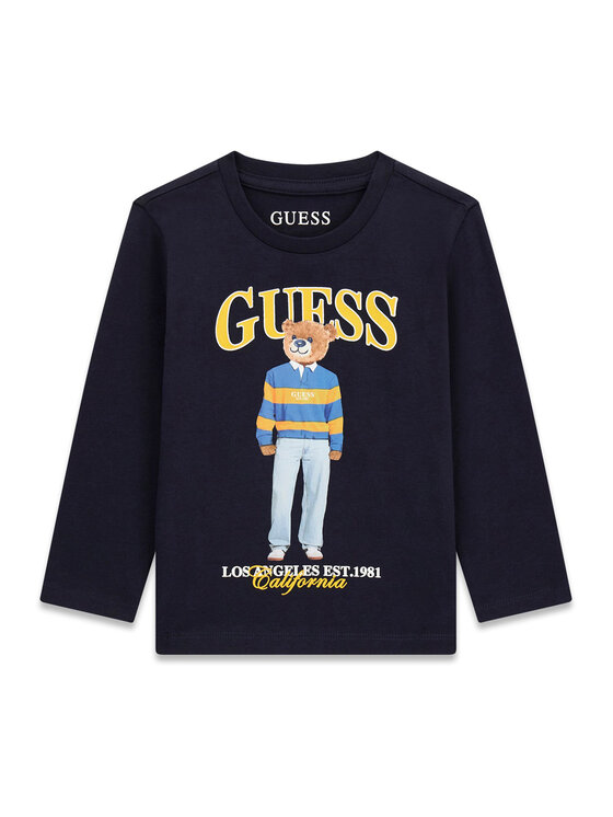Guess Guess Bluzka N6BI04 K5854 Granatowy Regular Fit