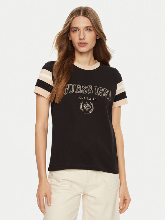 Guess T-shirt V5RI00 KA260 Marrone Regular Fit, taglia : M
