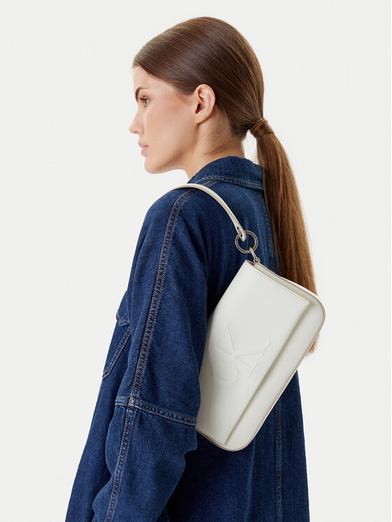 Calvin Klein Calvin Klein Borsetta Sculpted Flap Shoulder Pouch LV04K3148G Bianco