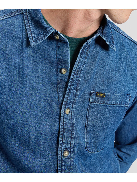 Lee Lee Koszula jeansowa 112386366 Niebieski Regular Fit
