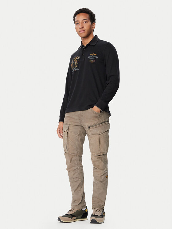 Aeronautica Militare Aeronautica Militare Polokošeľa 262PO1946UJ00703 Čierna Regular Fit