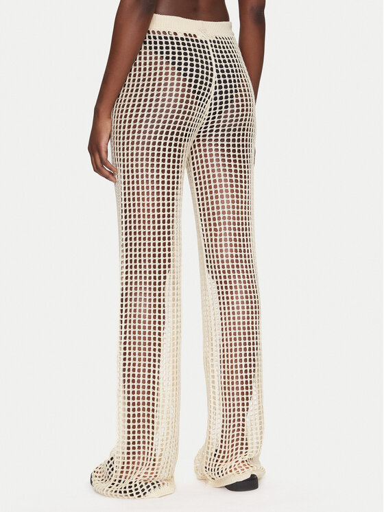 Guess Guess Palazzo nohavice E5GB02 Z3N30 Écru Palazzo Fit