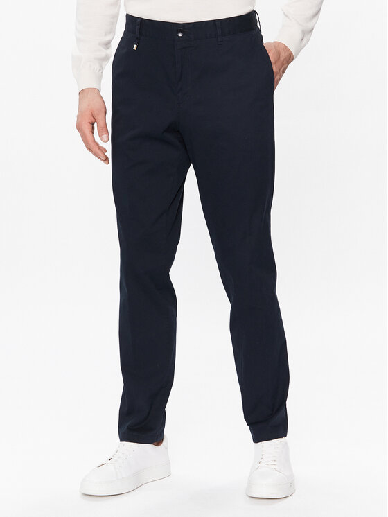 Boss Hlače iz tkanine C-Genius 50485076 Mornarsko modra Slim Fit