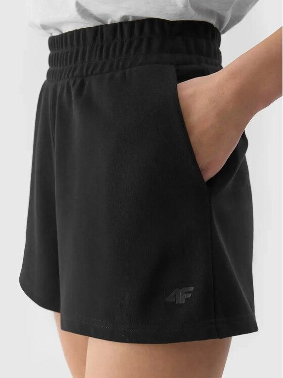 4F 4F Pantaloncini di tessuto 4FWSS24TSHOF286-20S Nero Regular Fit