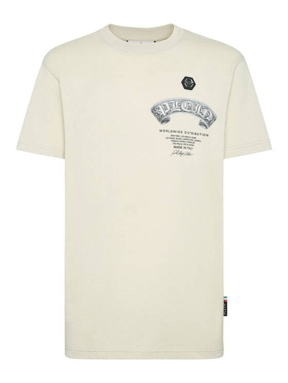 PHILIPP PLEIN PHILIPP PLEIN T-Shirt 26177 Beżowy Regular Fit
